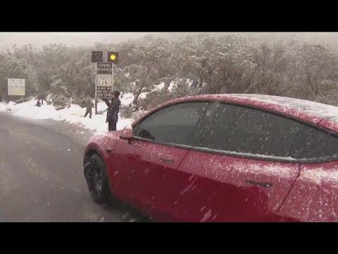 San Diegans flock to snow-covered mountains during winter storm