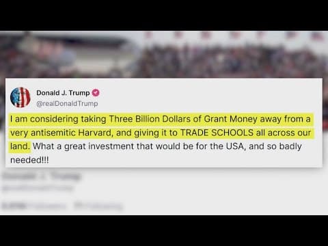 Trump threatens to cut $3B in federal grants from Harvard over alleged antisemitism