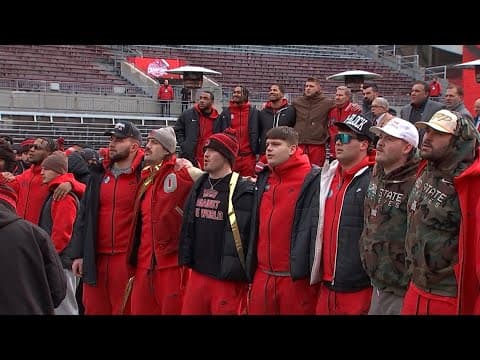CARMEN OHIO: Ohio State Buckeyes sing after national championship ceremony