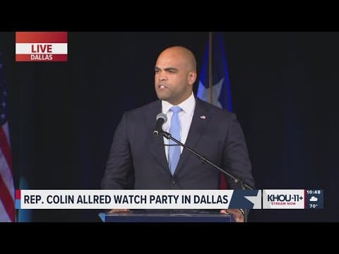 Colin Allred speaks after Sen. Ted Cruz is projected winner in U.S. Senate race