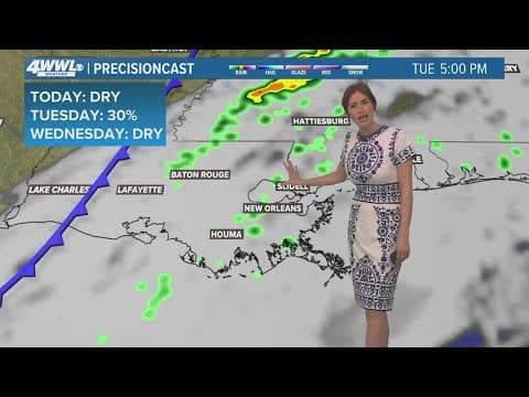New Orleans Weather: A few showers Tuesday, much cooler Wednesday