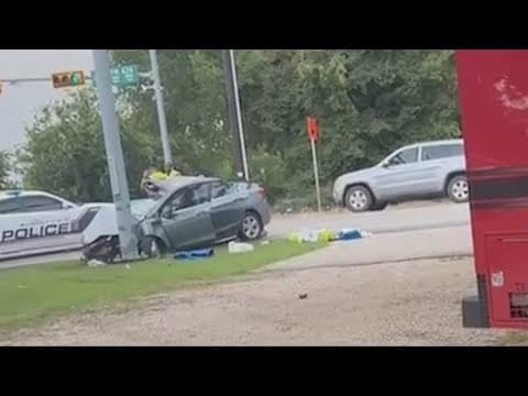 1 killed, 2 injured in crash involving an ambulance in Aubrey, officials say