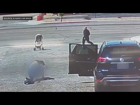 Caught on camera: Man jumps into action to save baby in stroller headed toward busy road