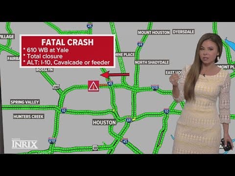 Deadly crash shuts down I-610 North Loop headed west at Yale