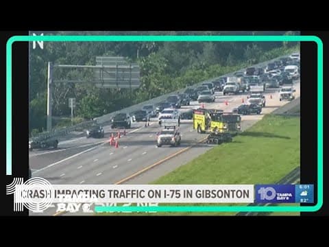 Crash impacts traffic on I-75 in Gibsonton