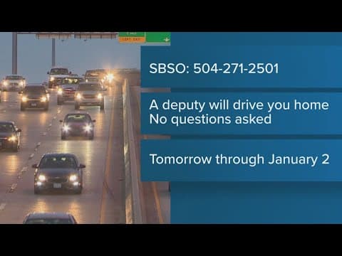 Free rides to St. Bernard Parish residents during holidays to curb drunk driving