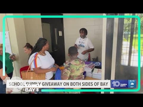 Ink the Bay holds school supply giveaway at Robles Elementary
