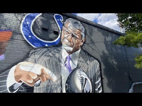 Indianapolis street artist creates tribute to Jim Irsay