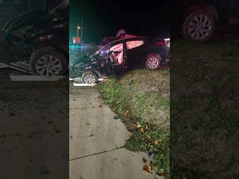 Doorbell cameras capture crashes involving teens and stolen cars #shorts