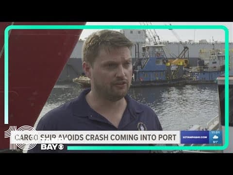 Cargo ship pilot narrowly avoids crashing into dock at Port Tampa Bay
