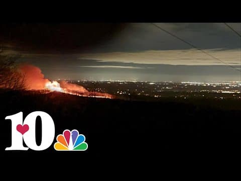 Drone footage of Windrock Mountain fire