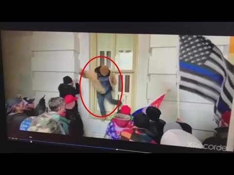 Whitehall man captured kicking out window during U.S. Capitol riot pleads guilty