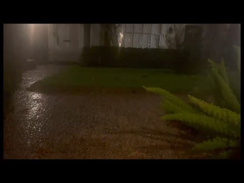 Hail falling in the Galleria area, Monday, 1/8