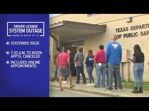 Driver's license appointments canceled after system outage, DPS says