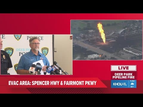 Recorded earlier: Deer Park city officials give update on pipeline fire
