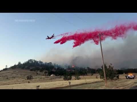 Video shows wildfire burning in northern California