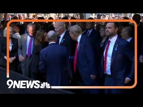 Harris, Trump shake hands at 9/11 ceremony in NYC