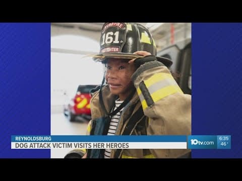 Girl meets first responders who helped save her life after she was attacked by dogs in Reynoldsburg