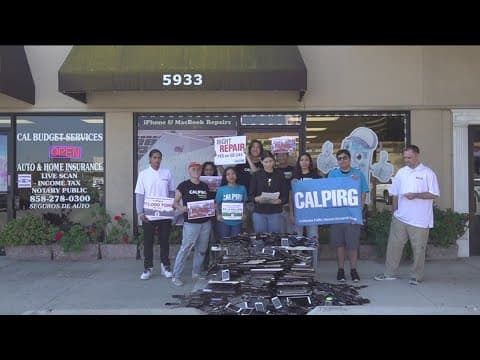 Students rally outside tech repair store to support Right to Repair Act