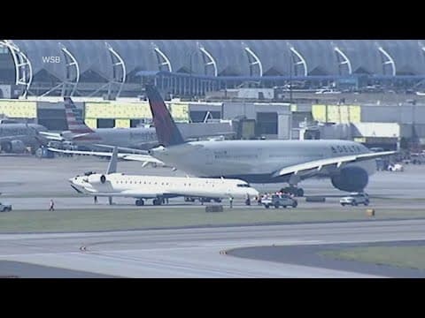 Two jets collide while on their way to the runway in Atlanta