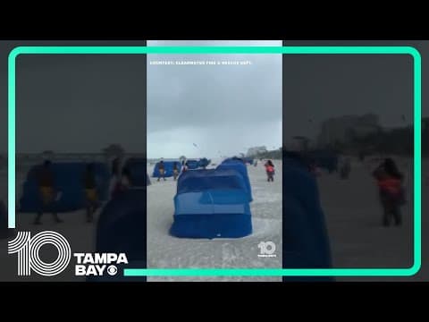 Waterspout appears on Clearwater Beach shoreline