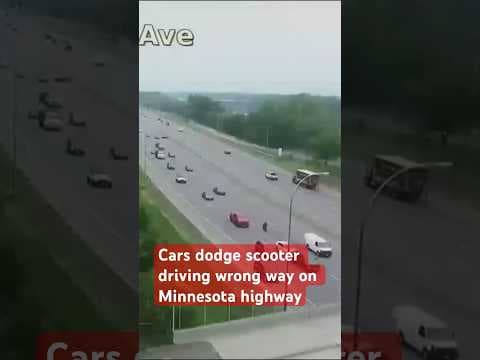 Moped driving the wrong way weaves thru traffic on I-94 #shorts #kare11 #minnesota #policechase