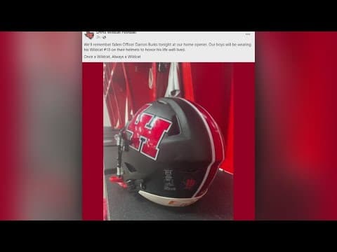 High school football team honors fallen Dallas Police Officer Darron Burks
