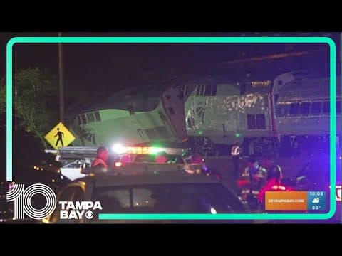 8 injured after Amtrak train collides with semi-truck in Lakeland