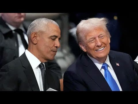 Donald Trump and Barack Obama speak at Jimmy Carter's state funeral