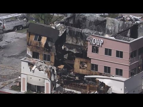 Burned office building at risk of collapsing
