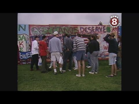 San Diego State University wall of protest 1991