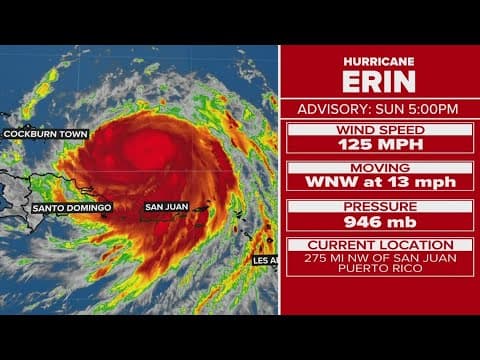 Hurricane Erin update: surf and rip current threats for the East Coast as major hurricane nears
