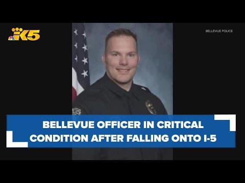 Bellevue officer in critical condition after falling off I-5 on-ramp