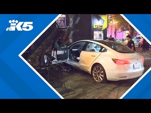 Seattle police seek driver who crashed into Fremont building and abandoned vehicle
