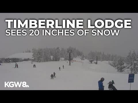 Timberline Lodge sees 20 inches of snow; crowds hit slopes