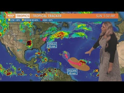 Sunday morning tropical update: Tropical Storm Philippe in the Atlantic Ocean