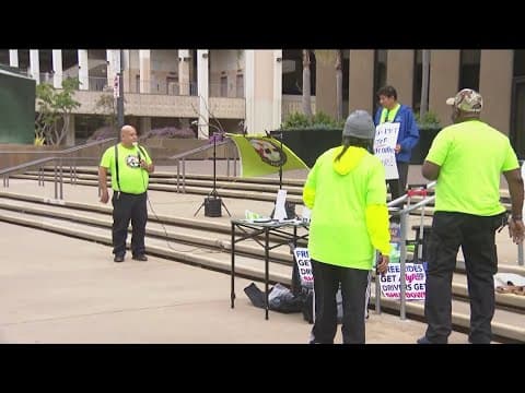 San Diego rideshare drivers rally as companies settle major wage theft case