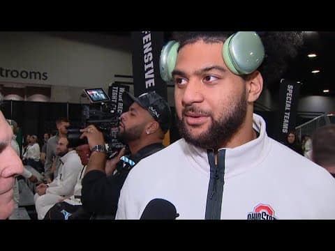 JT Tuimoloau | Ohio State Media Day at CFP National Championship in Atlanta
