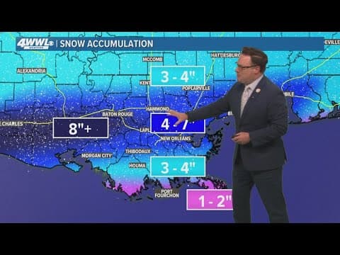 5 PM Winter Weather Update: New Orleans metro area will likely see 4-7 inches of snow
