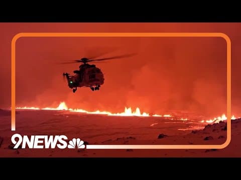 Icelandic coast guard monitors erupting volcano