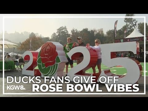 Oregon fans in Pasadena get hyped for Rose Bowl game against Ohio State