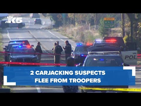 2 carjacking suspects flee from troopers