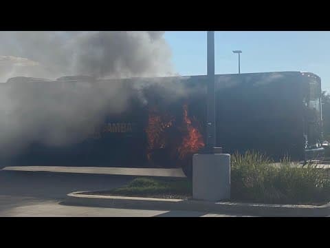 Parent concerned about safety after Katy private school bus catches fire