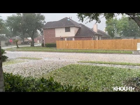Watch: Large hail covers neighborhood in Fresno, Texas