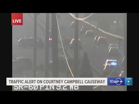 Crash involving Clearwater officer on Courtney Campbell Causeway sends 1 person to the hospital