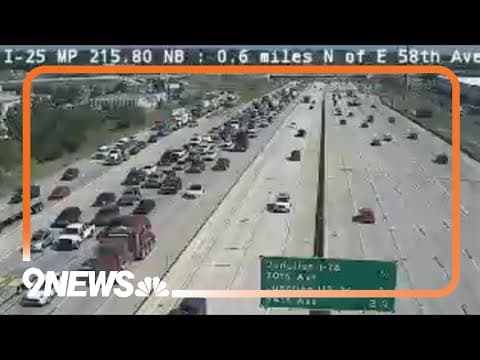 Big traffic delays as 4-car crash blocks I-25 lanes in Denver