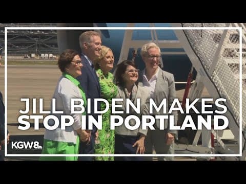 First Lady Jill Biden makes a brief stop in Portland