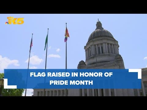 Gov. Inslee raises pride flag at State Capitol in Olympia