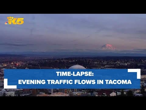 Evening traffic in Tacoma flows at sunset | KING 5