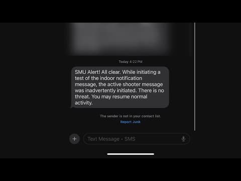 SMU alert that warned of active shooter on campus just a test, school says
